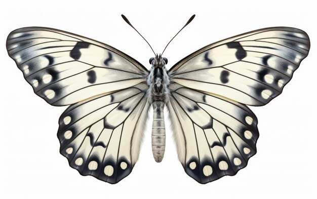 Mariposa blanca con manchas negras