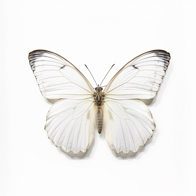 Una mariposa blanca con la palabra mariposa en ella