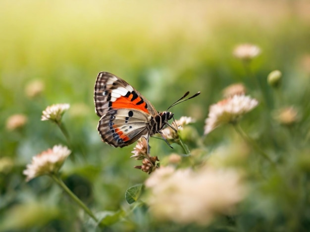 Mariposa en el campo de primavera