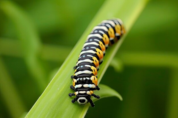 Foto mariposa de cola de paloma de la oruga