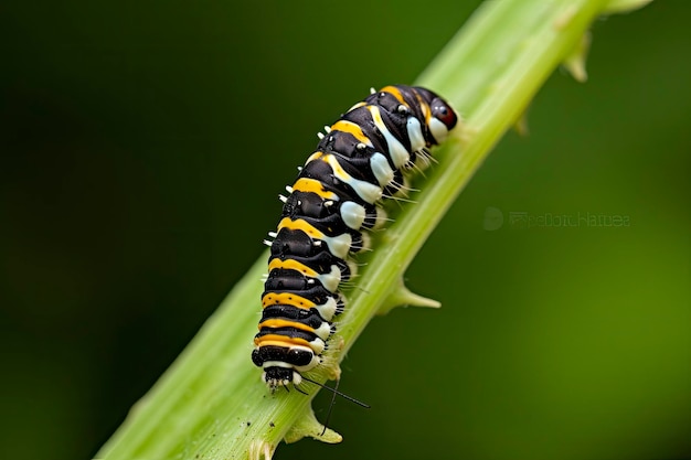 Mariposa de cola de paloma de la oruga