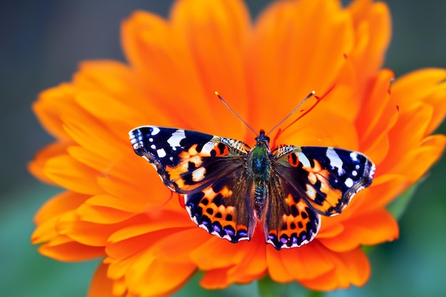 Foto mariposa dragón extendida sobre una flor fotografía de vida silvestre