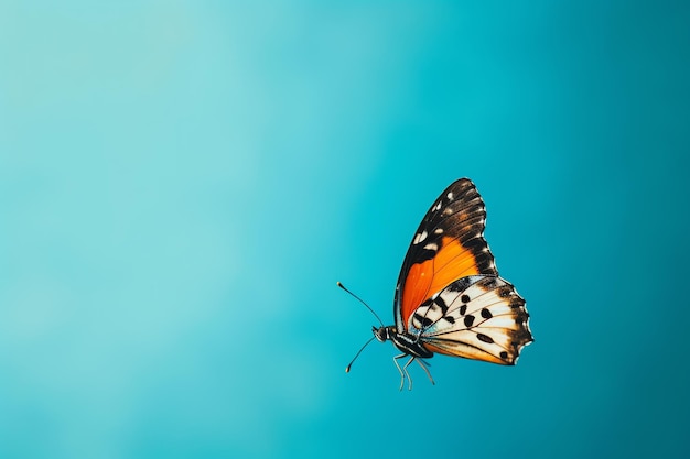 Una mariposa está volando en el cielo