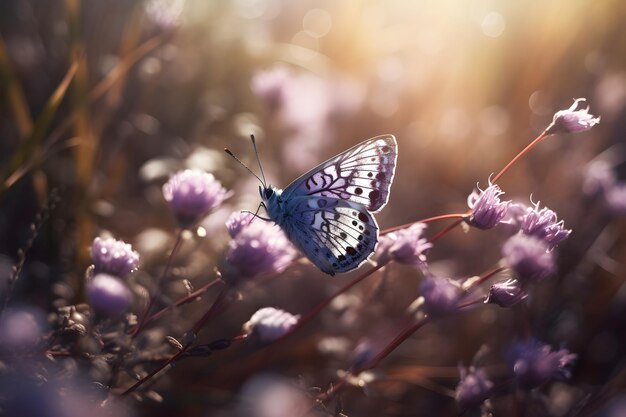 mariposa en una flor IA generativa