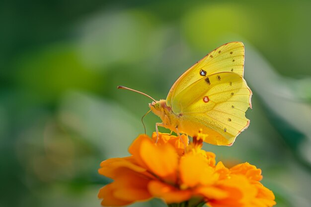 una mariposa en una flor de naranja con las palabras insecto en ella