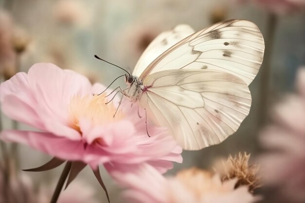 mariposa en flor naturaleza IA generativa