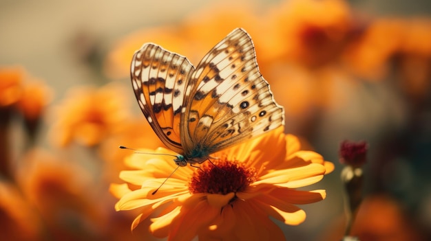 Una mariposa en una flor