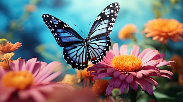 Una mariposa en una flor