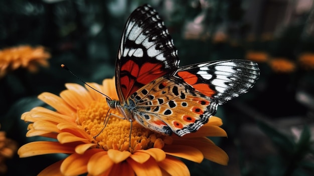 Una mariposa en una flor