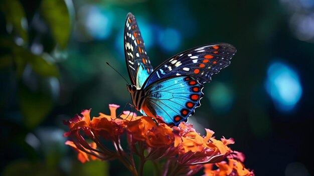 una mariposa en una flor