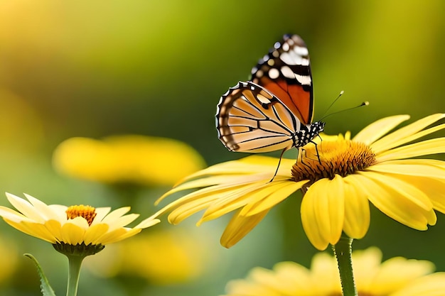 Una mariposa en una flor