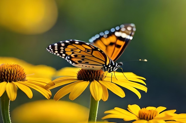 Una mariposa en una flor