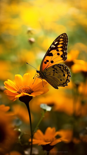 Una mariposa en una flor