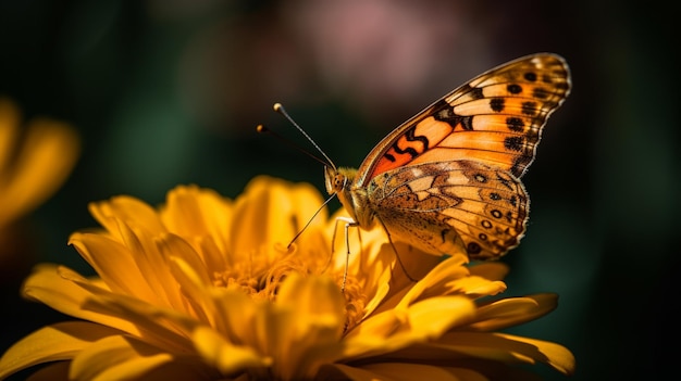 Una mariposa en una flor