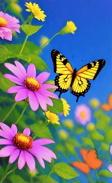 Foto la mariposa en la flor