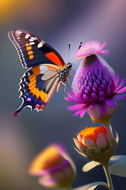 Una mariposa en una flor