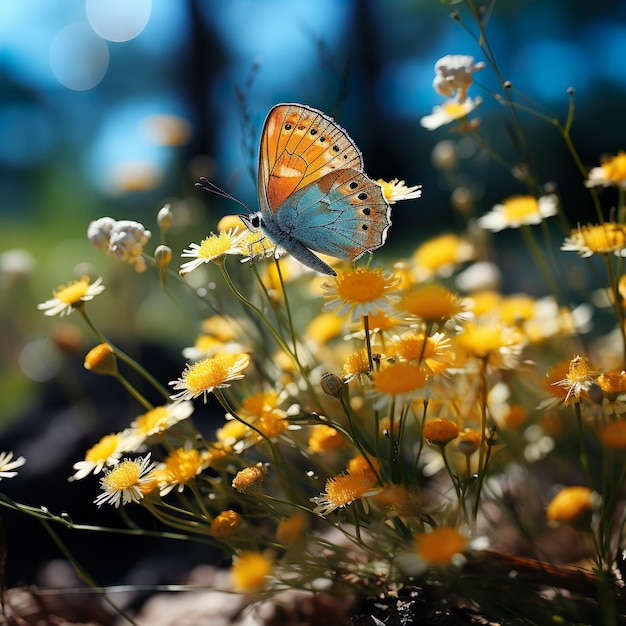 mariposa en una flor