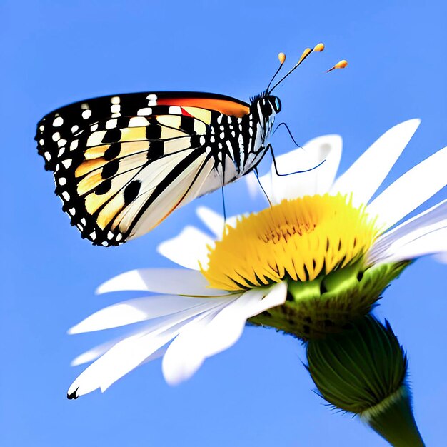 Mariposa con una flor