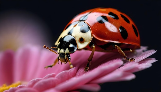 Una mariposa en una foto macro de una flor