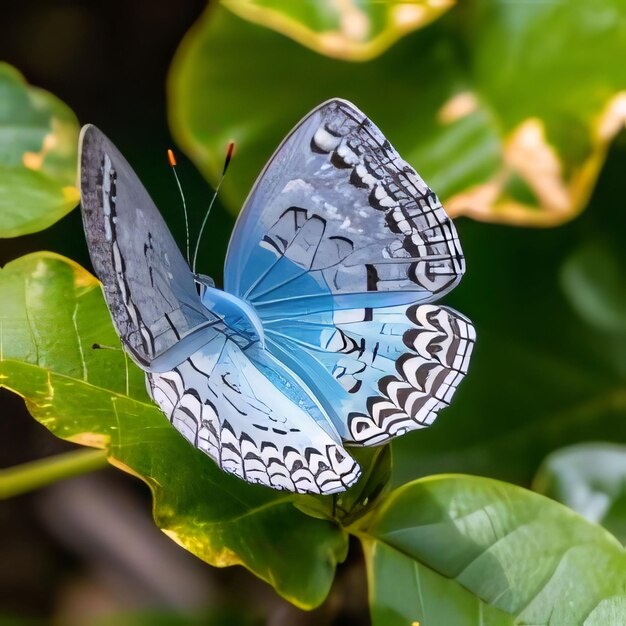 Foto mariposa en una hoja en el jardín de chiang mai, tailandia