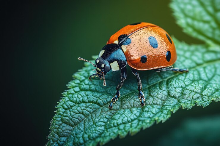 La mariposa en una hoja verde
