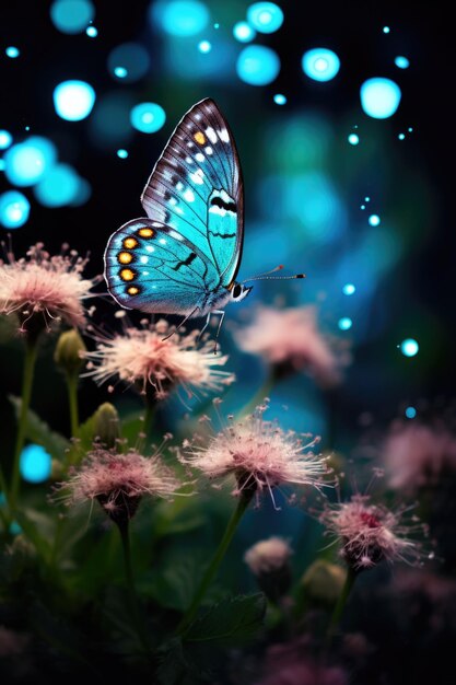 Foto mariposa de lima en las flores de una lantana