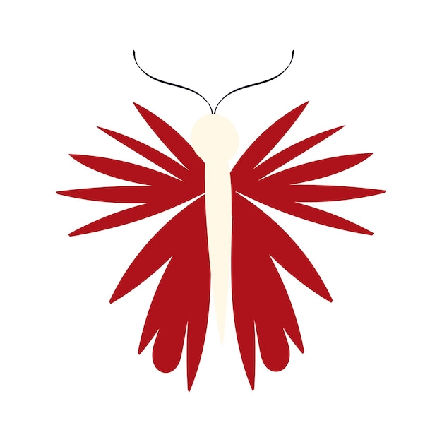 Mariposa Mística Mágica Freaky Moth Card no estilo doodle moderno Ilustração em vetor