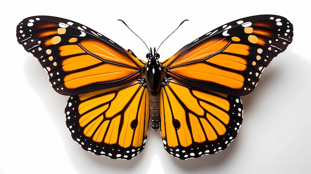 Mariposa Monarca Danaus plexippus Fondo blanco