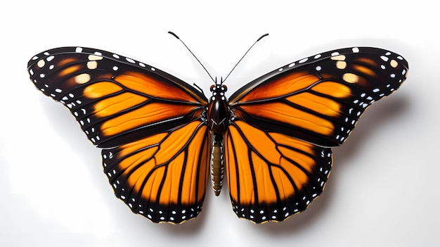 Mariposa Monarca Danaus plexippus Fondo blanco