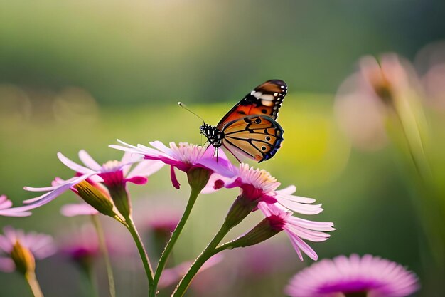 Una mariposa monarca en una flor