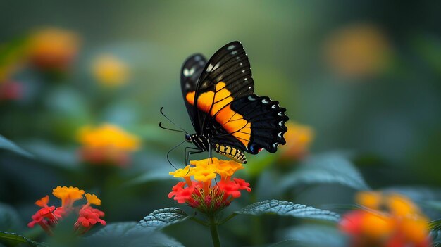 Una mariposa en la naturaleza la IA genera una ilustración