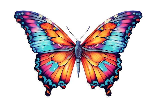 Mariposa pintada de colores con alas majestuosas Naturaleza vibrante y belleza artística IA generativa