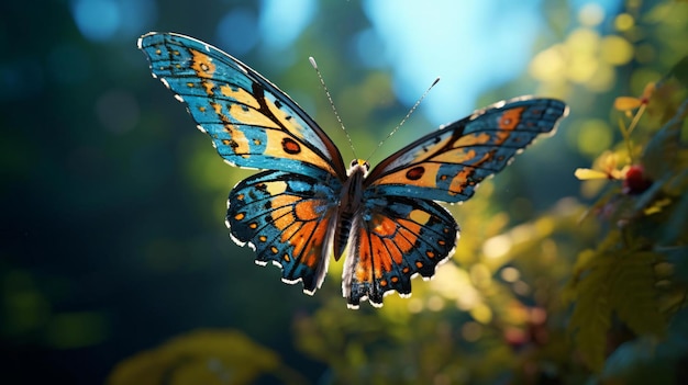 una mariposa en una planta