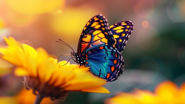 una mariposa que está en una flor