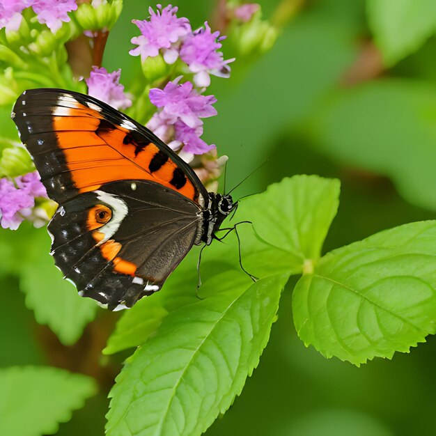 una mariposa que está en una flor