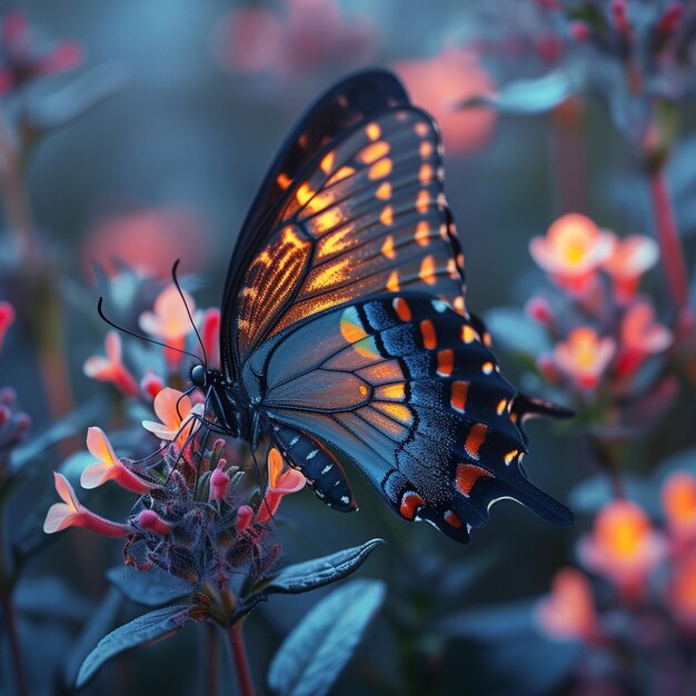 una mariposa que está en una flor