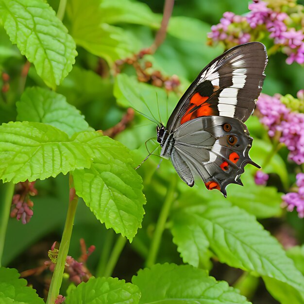 una mariposa que está en una planta