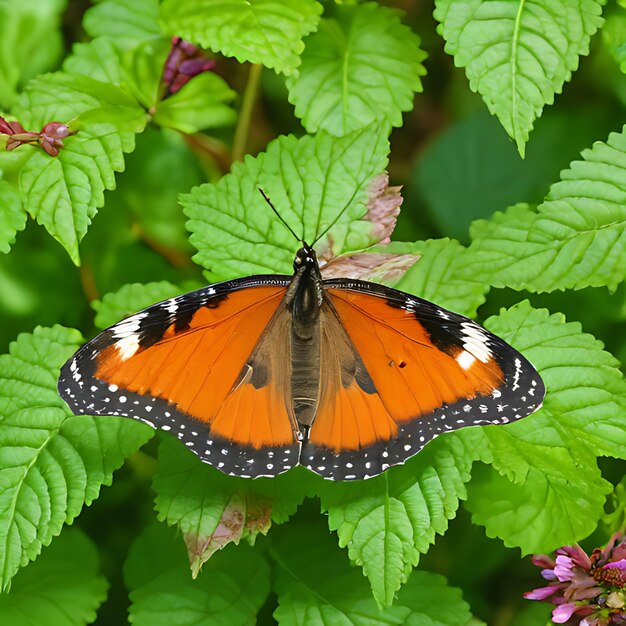 Foto una mariposa que está en una flor en la hierba