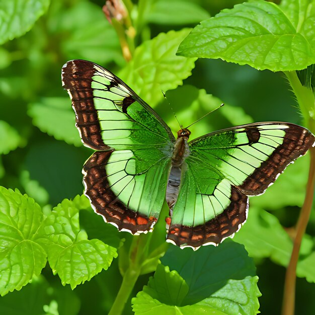 Foto una mariposa que está en una hoja