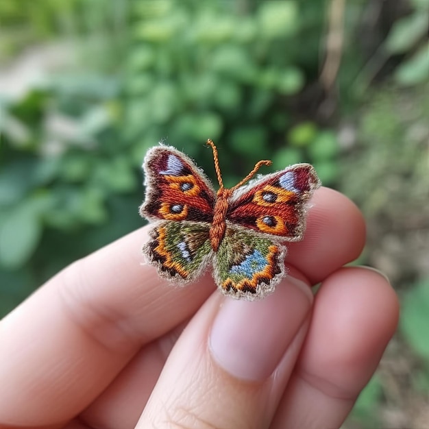 Foto una mariposa que está en una mano