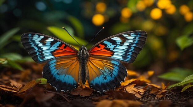 Mariposa realista en la naturaleza forestal