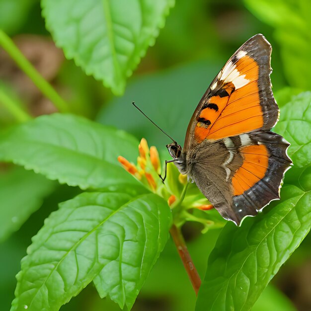 una mariposa se sienta en una hoja con la palabra mariposa en ella