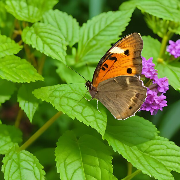 una mariposa se sienta en una hoja verde con el número 8 en ella