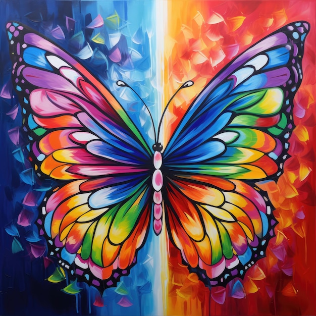 Mariposa solidaria con colores lgbt