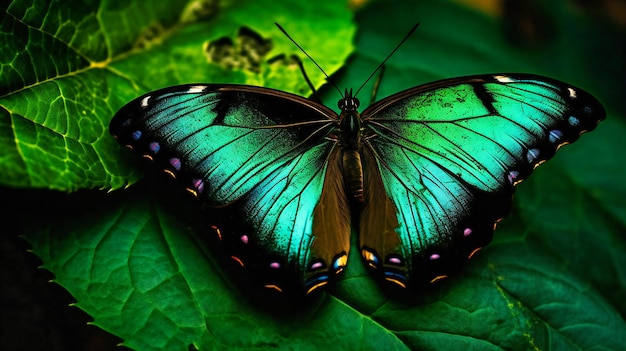 Una mariposa verde imágenes fotografía macro