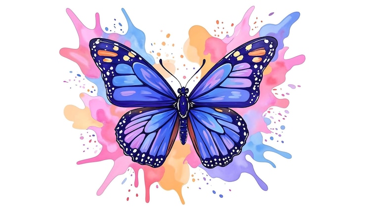 Una mariposa vibrante y intrincadamente diseñada con un espectro de colores