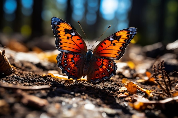 Una mariposa39s Primer plano IA generativa