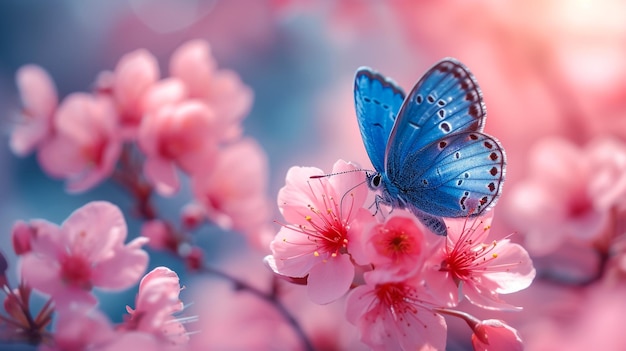 Las mariposas con la luz del sol en la hierba en el estilo de la luz esmeralda iluminación de alta clave paisaje