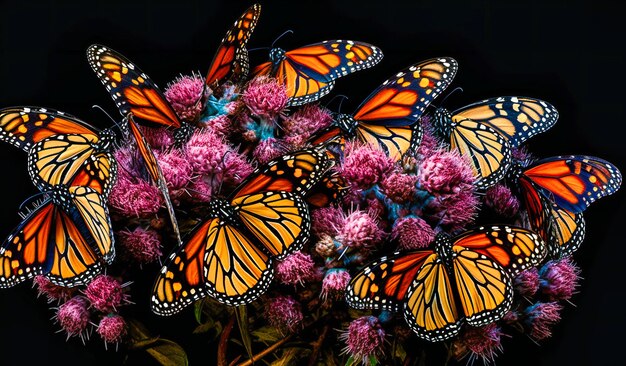 Foto las mariposas monarca son insectos comunes.