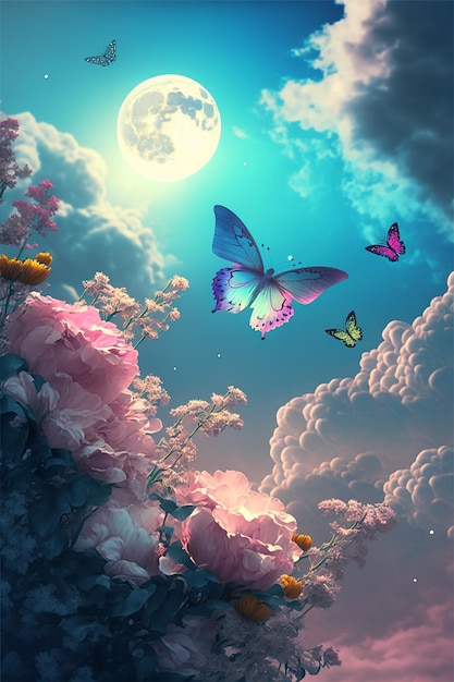 mariposas en las nubes